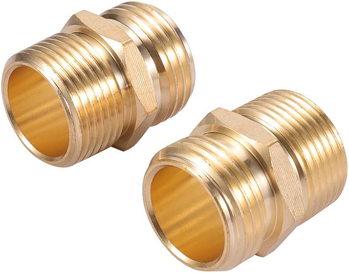 3/4”GHT Male x 3/4”NPT Male Connector, Brass Garden Hose Adapter, Brass Garden - Image 2