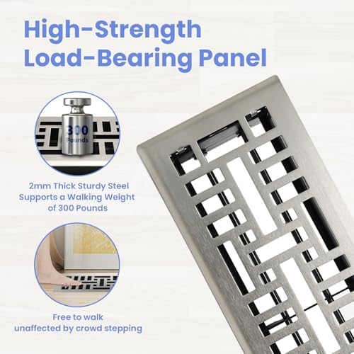 Howeall 4x14 Inches 2 Pack Heavy Duty Walkable Floor Register Easy Adjust Air - Image 2
