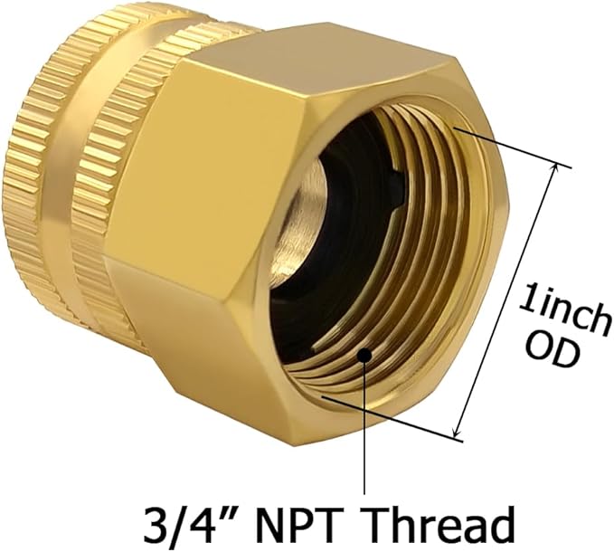 Hooshing 3PCS Garden Hose Adapter 3/4" NPT Female to 3/4" GHT Female Thread | - Image 2
