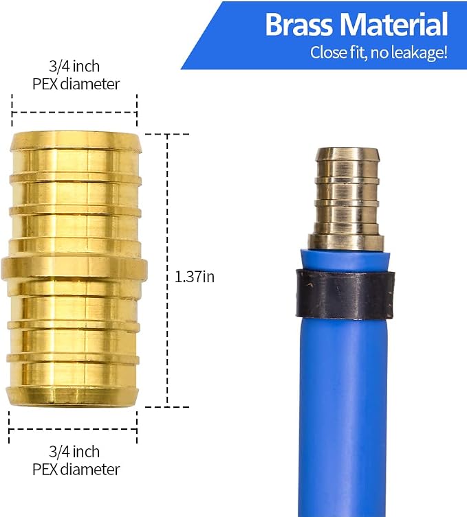 15pcs 3/4" Brass PEX Fittings, Elbow TEE Straight Couplings Set | - Image 3