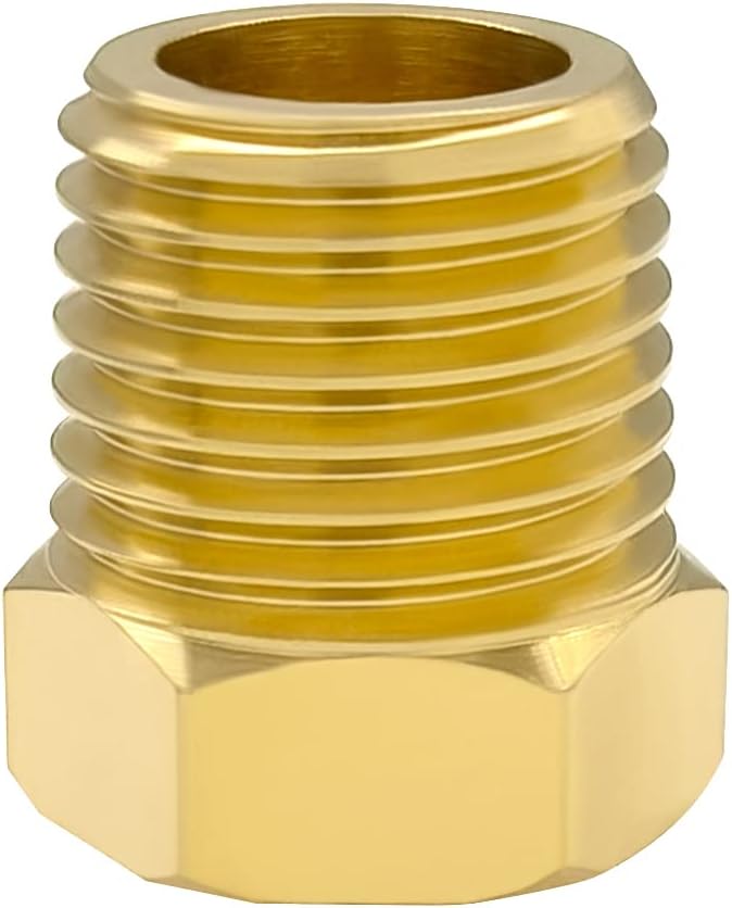 Hooshing 6PCS Brass Pipe Fittings 1/8" NPT Male Outer Hex Head Pipe Plug - Image 4