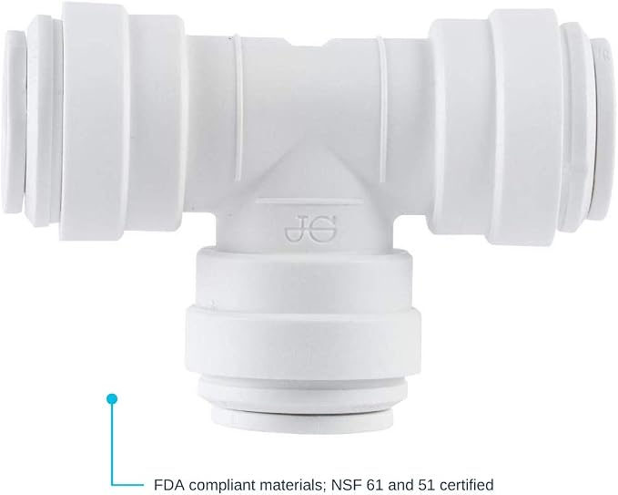 John Guest Speedfit 3/8 Inch x 3/8 Inch x 1/4 Inch OD Reducing Tee, Push to - Image 3
