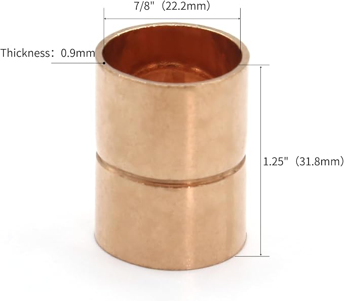 Straight Coupling Copper Fittings 7/8 Inch Copper Pipe Welding Joint Connector - Image 2