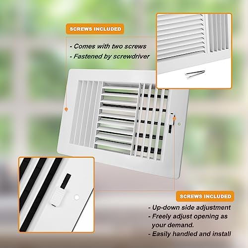 10x8 Inch FanGoFast Ceiling Register Wall Vent 3-Way Plastic Sidewall Ceiling - Image 3