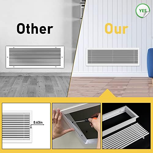 Linear Bar Air Grille 16" X 8", Aluminum Air Supply/Return Grilles, Easy Air - Image 5