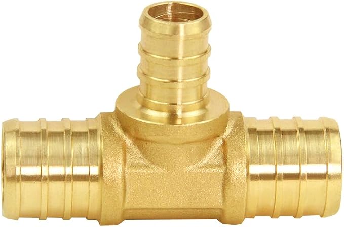 Hooshing 12PCS 3/4" x 3/4" x 1/2" Pex Reducing Tee Fittings, Brass Barb Crimp - Image 6