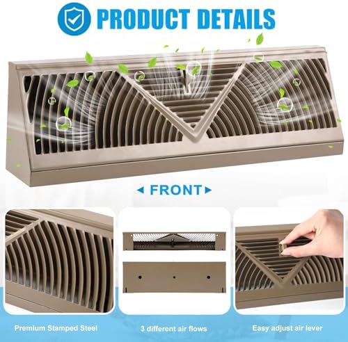 4 Pcs Baseboard Register Vent 18 Inch Duct Opening Size Vent Cover - Image 3