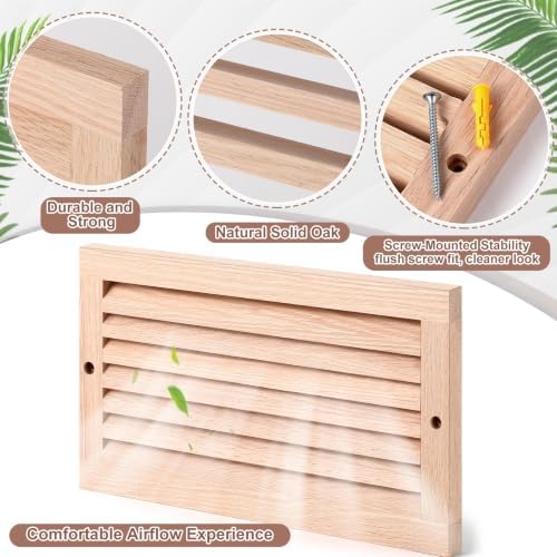 Weysat 1 Pcs 8 x 14 Inch Oak Hardwood Air Return Vent Cover - Image 3