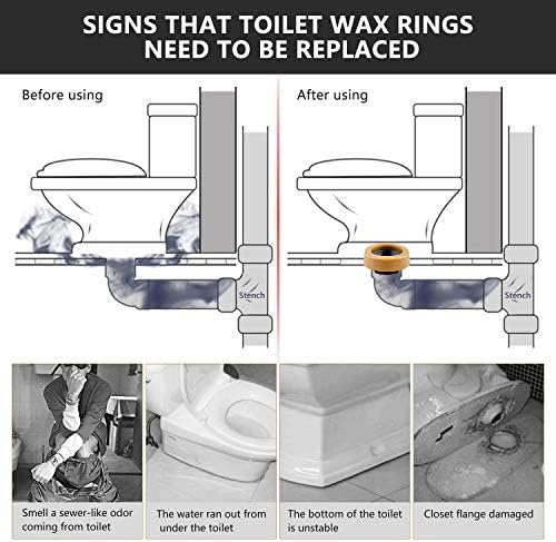 boeemi Thick Toilet Wax Ring 2 Pack Fits 3-4 Inch Lines, Universal Fit - Image 2