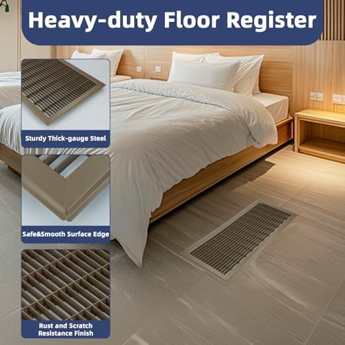 12x12 Floor Return Air Grille Fit 12x12 Duct Opening, Floor Register - Image 4