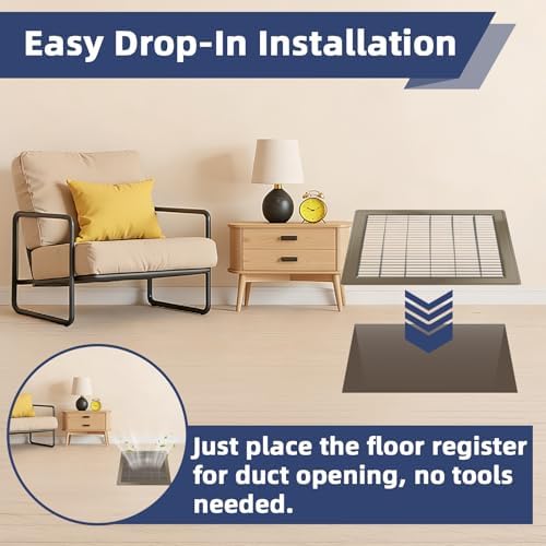 12x12 Floor Return Air Grille Fit 12x12 Duct Opening, Floor Register - Image 5