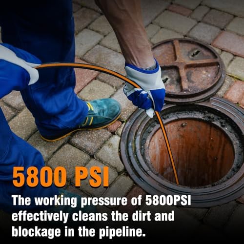 200FT Sewer Jetter Kit for Pressure Washer, 1/4" NPT Corner Drain Cleaner Hose - Image 6