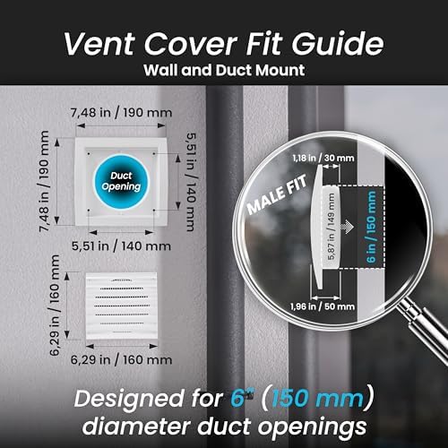 Repa Market 6 Inch Black Dryer Vent Hood/Duct Cover - Image 2