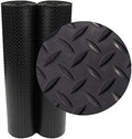 Rubber-Cal Diamond-Plate Rubber Flooring Roll - 3 mm x 4 ft x 2 ft Roll - Black by Rubber-Cal