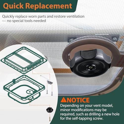 1 Pack RV Roof Vent Operator Assembly - Image 5
