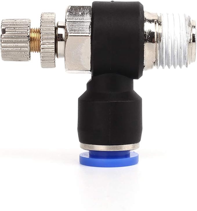 SNS 5/16"Tube OD x 1/8 NPT 90 Degree Elbow Air Flow Control Valve Push To - Image 4