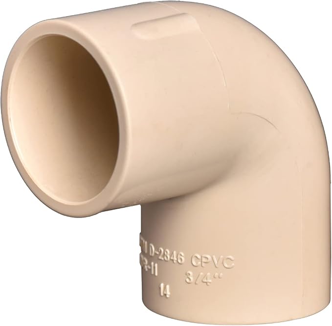 3/4" 10pcs CPVC Pipe Fittings 90DEG Elbow Beige | Slip to Slip Coupling Adapter - Image 2