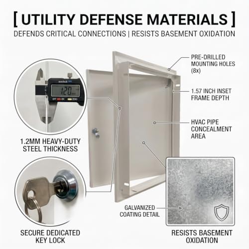 17x24 Lockable Galvanized Access Panel 1.2mm Steel Drywall Door - Image 3