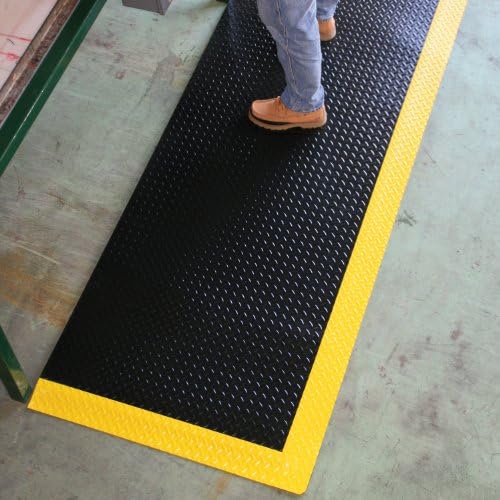 Rhino Mats DTT24DSBYX74 Diamond Plate Anti-Fatigue Mat Black/Yellow - Image 3