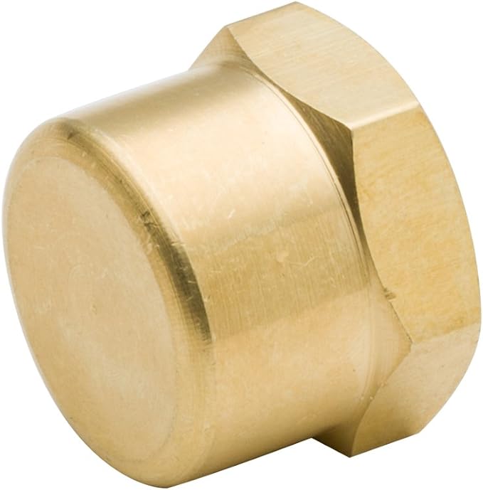 Vis Brass Pipe Fitting, Hex Head Cap, 3/4" NPT Female - Image 2