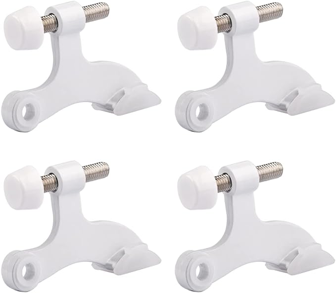 HOMOTEK 4 Pack Hinge Pin White Door Stopper, Adjustable Deluxe Heavy Duty Door by HOMOTEK