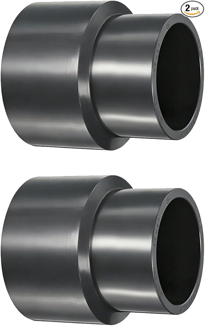 1-1/2 x 1 Inch SCH80 PVC Reducing Coupling, Increaser/Reducer Connector Pipe by Huyfoig