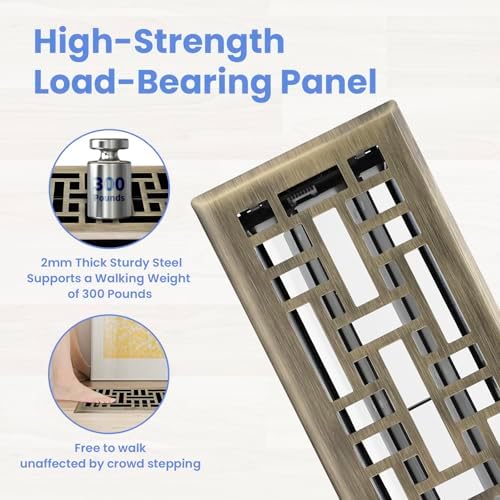 Howeall 4x12 Inches 2 Pack Heavy Duty Walkable Floor Register Easy Adjust Air - Image 2
