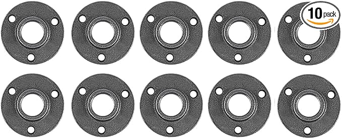 10 Pack 3/4 Inches Industrial Malleable Cast Iron Floor Flange by NIUBIDINDUSTRIALFURNITUR