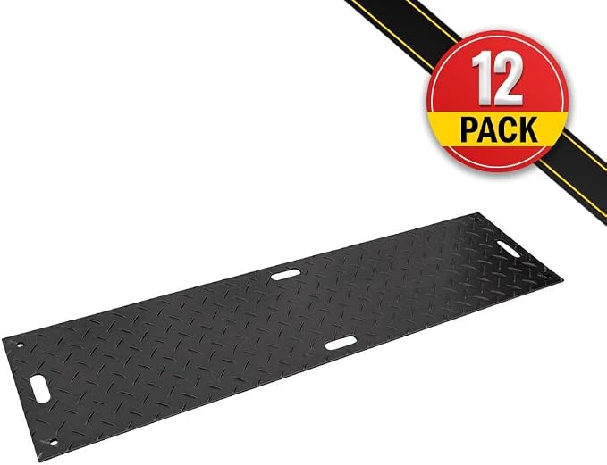 12 Pk 4' x 8' - 1/2" Thick Heavy Duty Ground Protection Mats - Easily Supports - Image 2