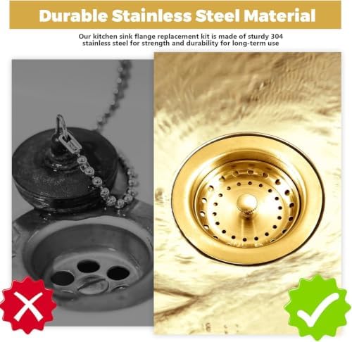 Garbage Disposal Flange Stopper Plug, Kitchen Sink Drain Strainer Assembly - Image 5