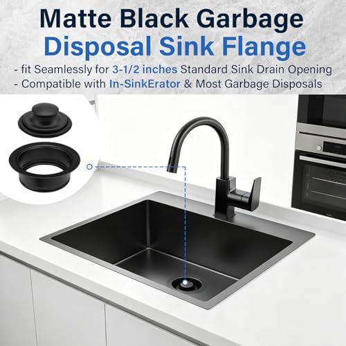 Matte Black Sink Flange & Stopper - Image 2