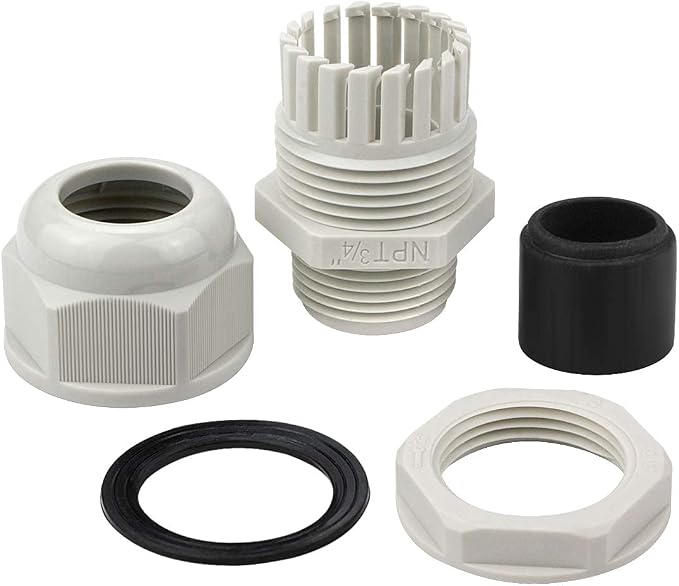 XHF 5 Pcs 1" IP68 Strain Relief Nylon Cord Grip Waterproof NPT Cable Glands - Image 4
