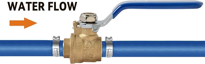 6-PCS PEX Ball Valve 1/2", Full Port Shut Off Valve 1/4 Turn | Brass - Image 4