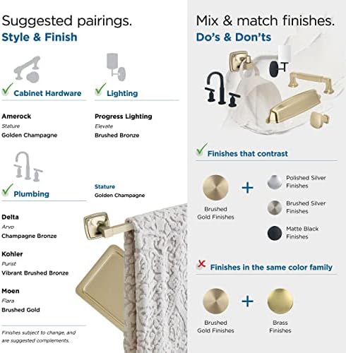 Amerock Stature Single Prong Golden Champagne Wall-Mounted Hook - Image 5