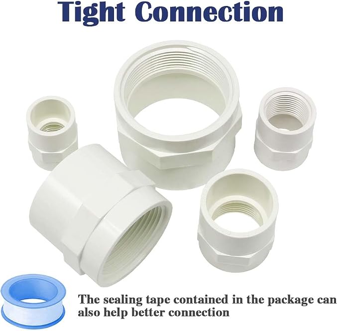 10PCS 1/2 Inch PVC Coupling Fittings White Female Thread PVC Pipe Fitting - Image 5