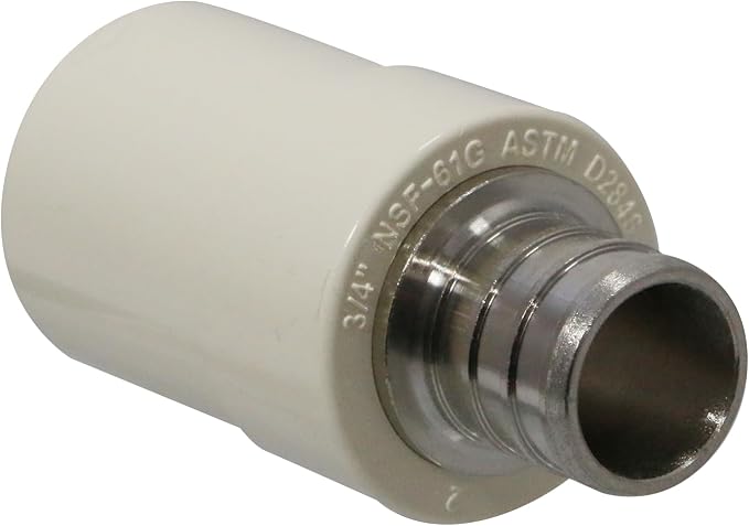 2 Pack XFITTING 3/4 in Pex x 3/4 in CPVC Coupling, Brass Pex B Crimp - Image 3