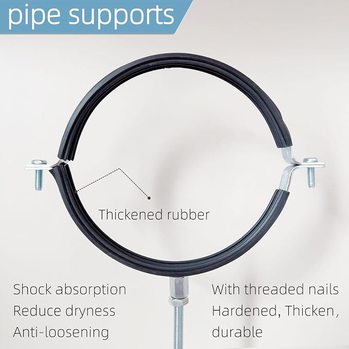 2 Sets Premium 8 Inch Adjustable Pipe Metal Bracket，Heavy Duty Galvanized Iron - Image 4