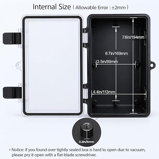 Junction Box IP67 Waterproof Electrical Box ABS Plastic Hinged Shell - Image 4