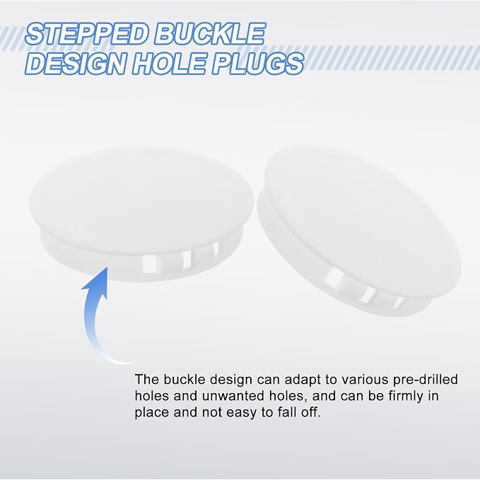 uxcell 6Pcs Plastic Hole Plugs, 60mm Flush Type Panel Plugs, Round Snap - Image 3