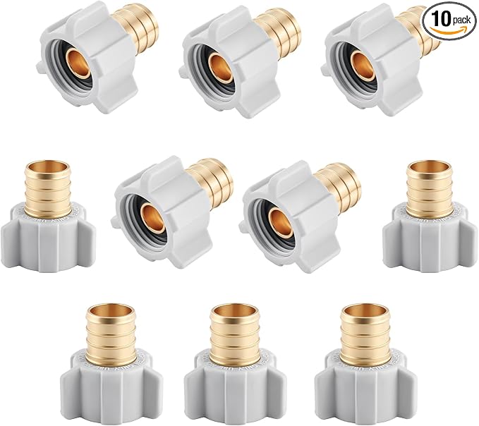 3/4" Pex x 1/2" Female NPT Swivel Adapter No-Lead Brass Crimp Fitting, PEX-B by YVSKMPlumbingSolutions