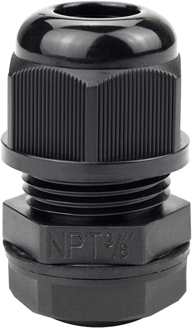 XHF 10 Pcs 3/8" IP68 Strain Relief Nylon Cord Grip Waterproof NPT Cable Glands by XHF