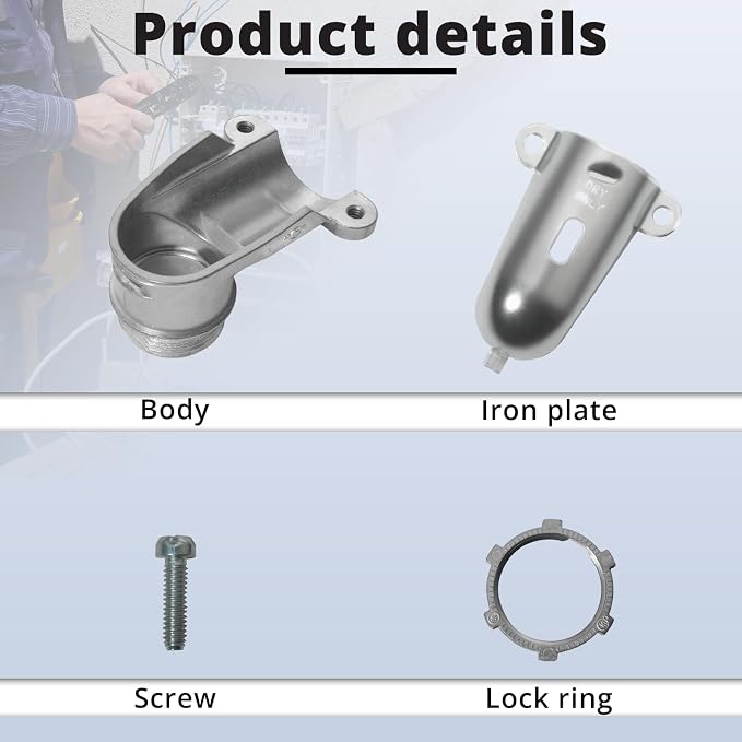 10-Pack 3/8" Flexible Metal Conduit Elbow, 90 Degree Squeeze Connectors - Image 4