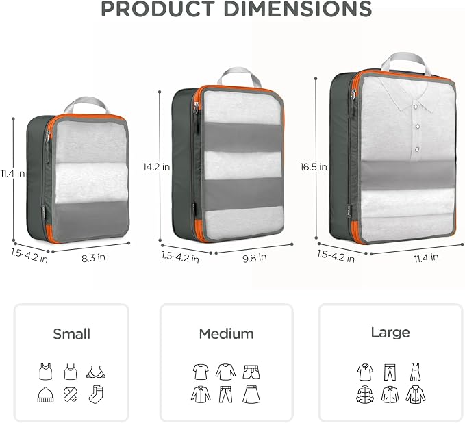 Cipway Mesh Compression Packing Cubes, Ultralight See Through Luggage Organizer - Image 5