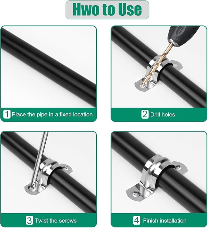 40PCS 1/2 inch Stainless Steel Conduit Clamps, Includes 20 Matching Screws | 2 - Image 7