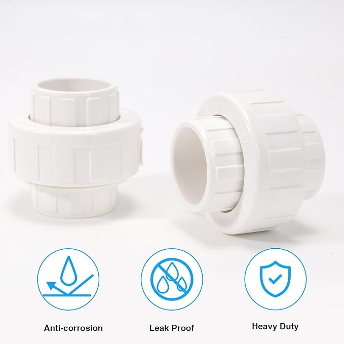 1 Inch PVC Union Coupling Pipe Fitting 1 Inch Schedule 40 Slip Union Adapter - Image 4