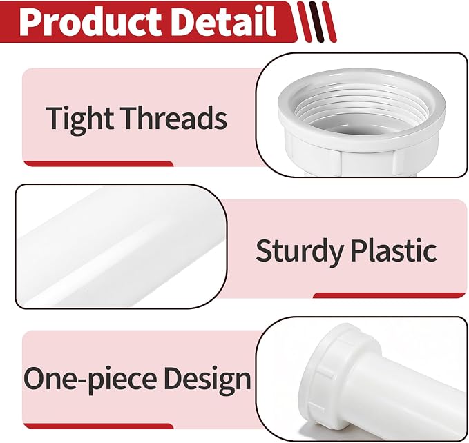 8 Sets PP15-6W 1-1/2" PVC Drain Tailpiece Compatible - Image 5