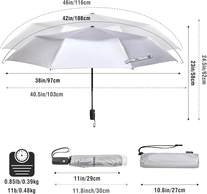 G4Free UPF 50+ UV Protection Large Travel Umbrella 42/46 Inch Auto Open Close - Image 9