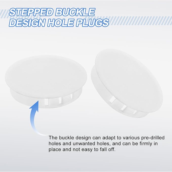 uxcell 6Pcs Plastic Hole Plugs, 50mm Flush Type Panel Plugs, Round Snap - Image 3