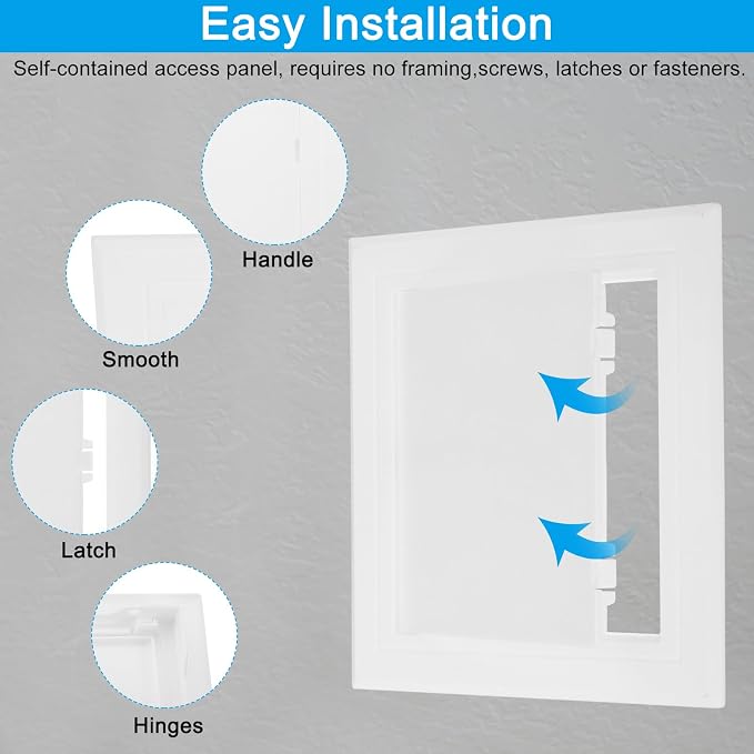 PATIKIL 7x7 inch Removable Hinged Access Panel, ABS Plumbing Access Doors Easy - Image 4