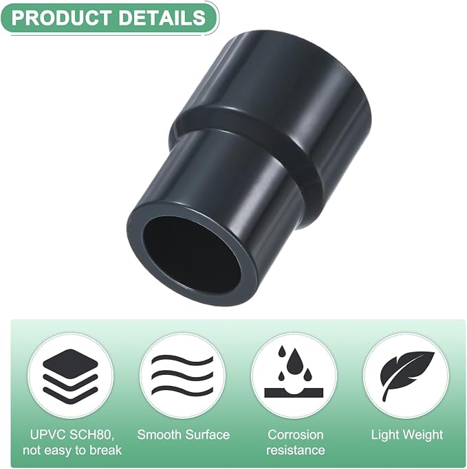 M METERXITY 4-Pack UPVC Reducer Pipe Fitting - Image 2